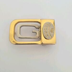 Gucci Plus Vintage Belt Buckle Replacement Gold Silver Tone G Logo Slim